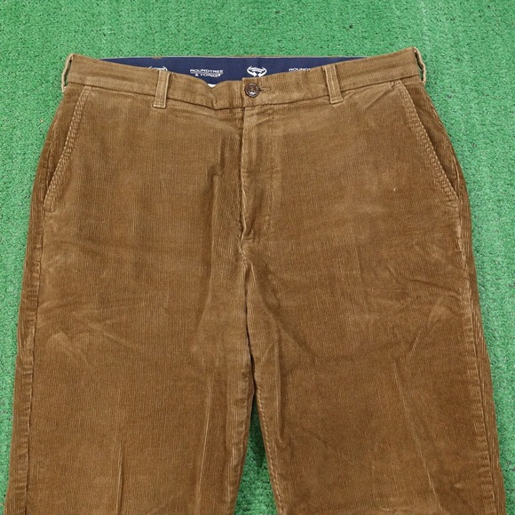 ROUNDTREE & YORKE CORECOMFORT WAISTBAND BROWN CORDUROY PANTS MENS 36X30 (36X28) - Picture 2 of 7